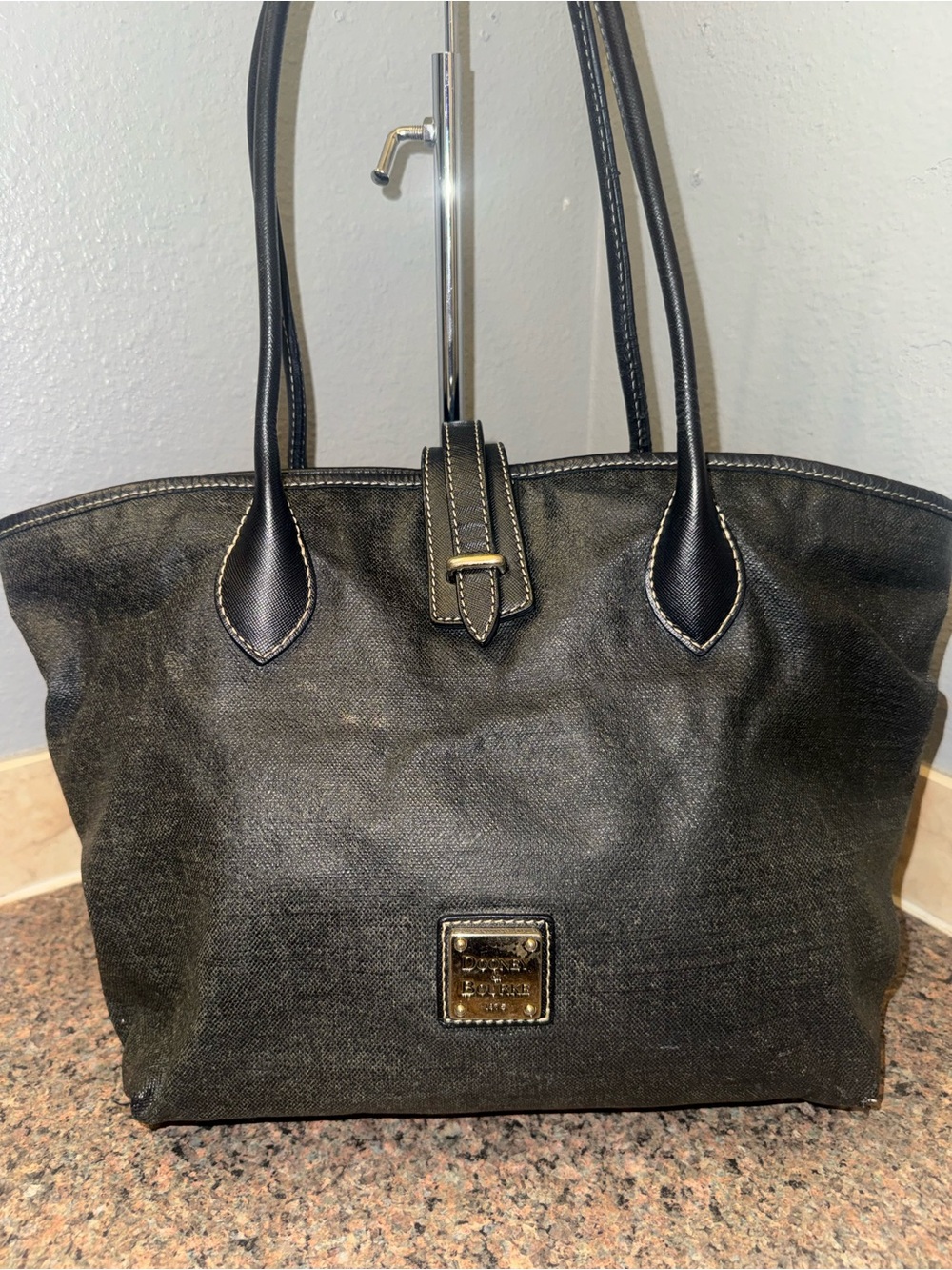 Dooney & Bourke Black Canvas Tote rehab/project/final as is sale